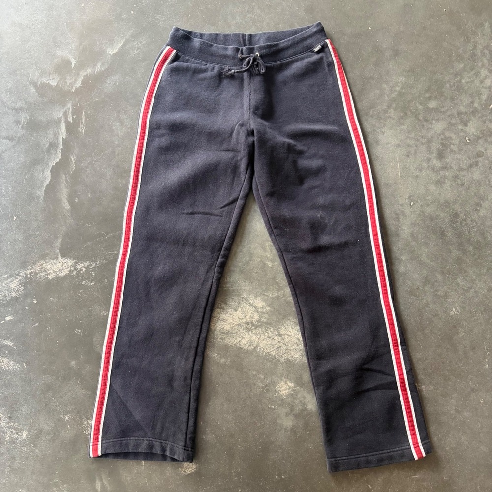 Roots Athletics Mens Navy Blue Side Stripe Sweatpants Large Track Pants Retro